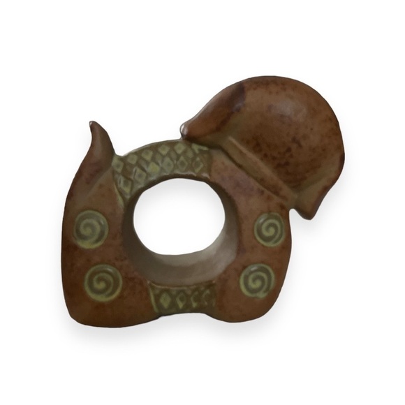 Puppy Dog Ceramic Napkin Ring Holder Set of Four Made in Japan Pottery Stoneware - Picture 4 of 8